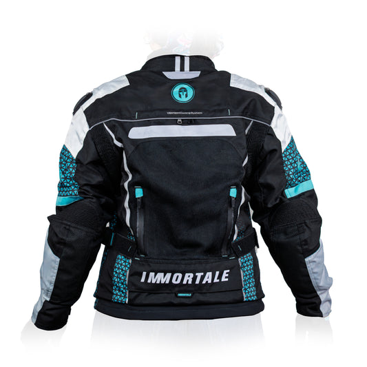 CHAMARRA IMMORTALE COSMIA MUJER NEGRO /AZUL CIELO /BLANCO SKU: IMCOSMNEAZB-#