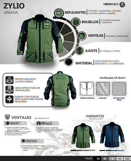 CHAMARRA IMMORTALE ZYLIO HOMBRE VERDE | SKU: IMZYLVER-#