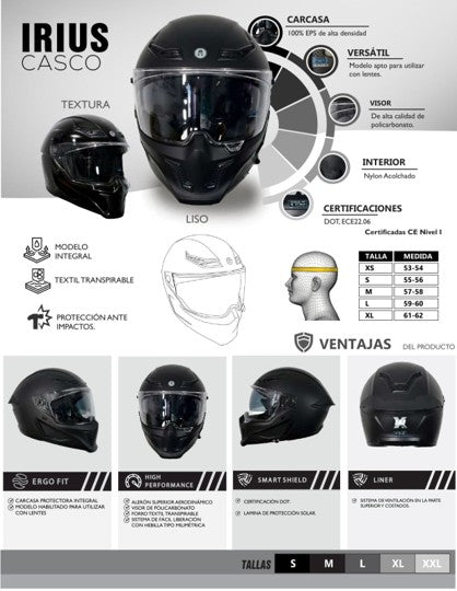 CASCO IMMORTALE IRIUS NEGRO BRILLO | SKU: IMIRINGBR-#