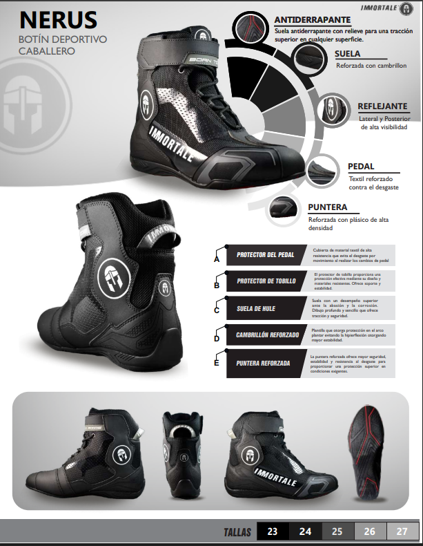 BOTA IMMORTALE URBANA NERUS HOMBRE NEGRO | SKU: IMMNERHONG-#