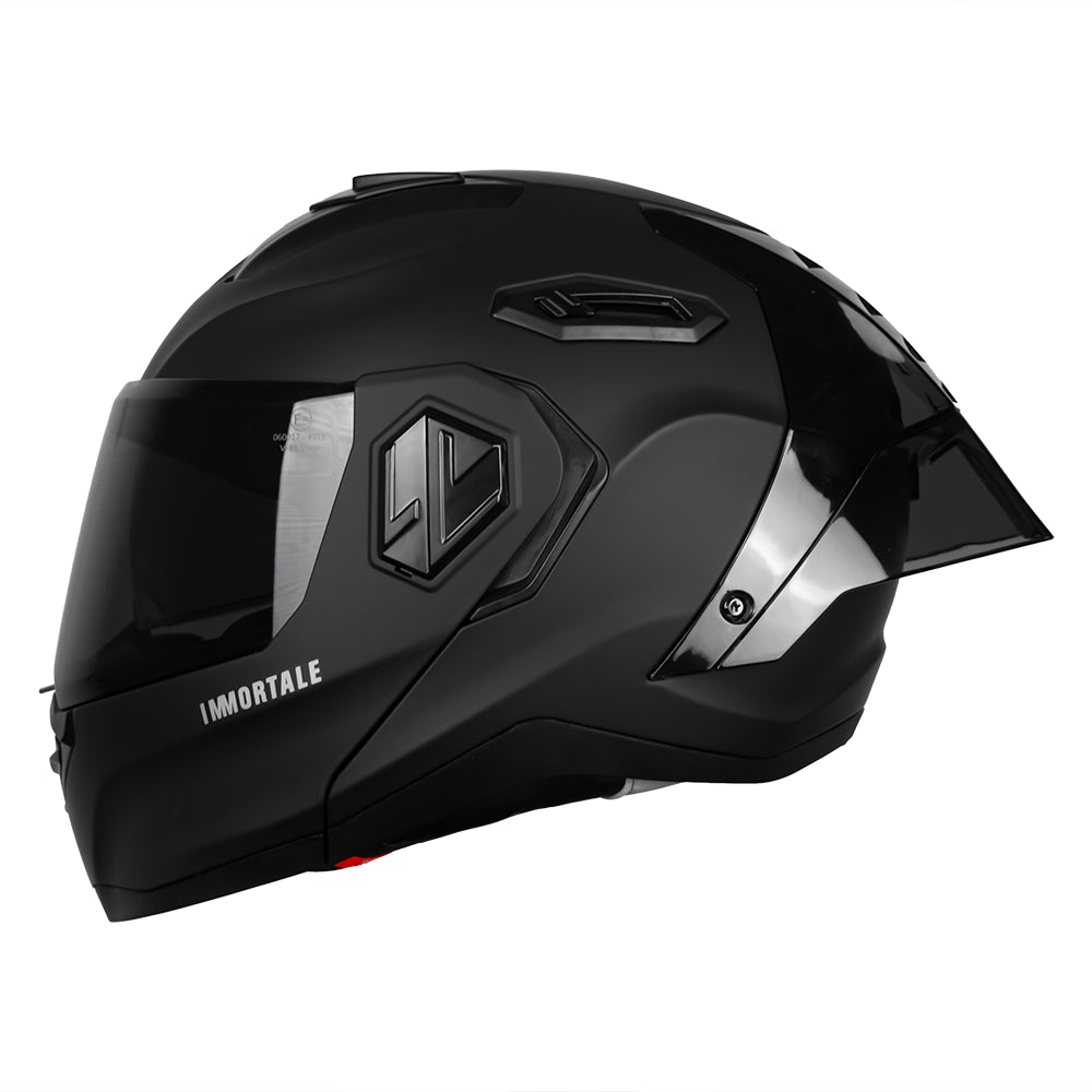 CASCO IMMORTALE SNAKE SOLIDO NEGRO MATE CON VISOR OSCURO SKU: IMSNMANEVO-#