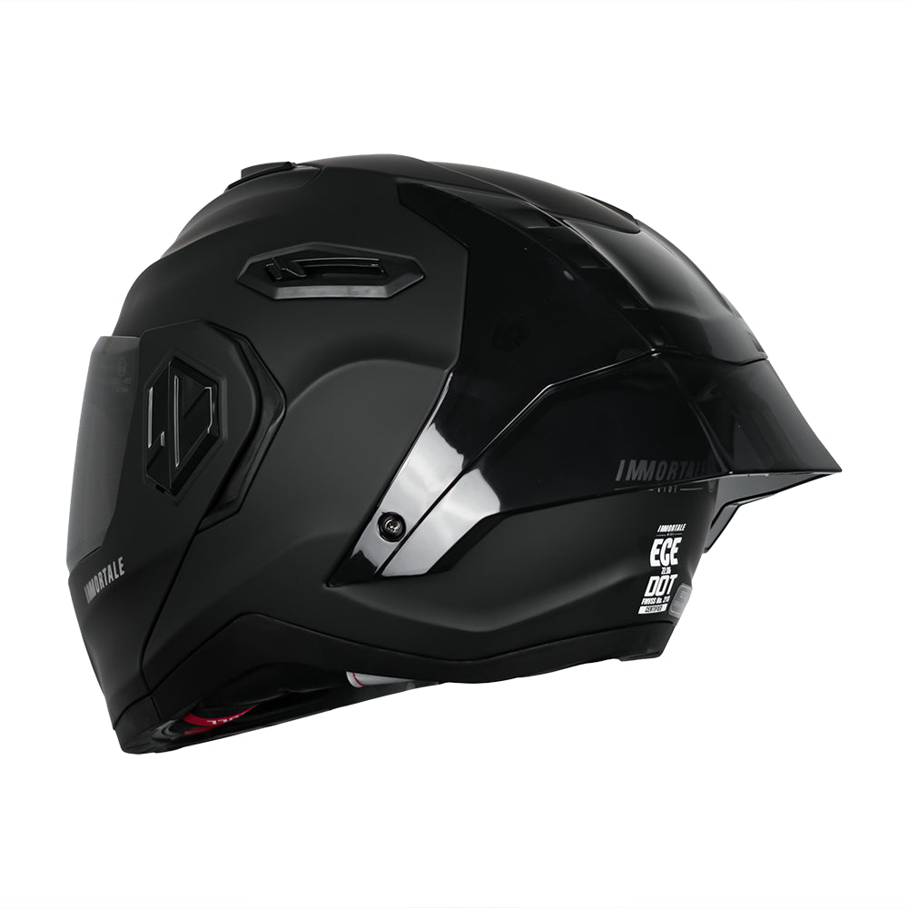 CASCO IMMORTALE SNAKE SOLIDO NEGRO MATE CON VISOR OSCURO SKU: IMSNMANEVO-#