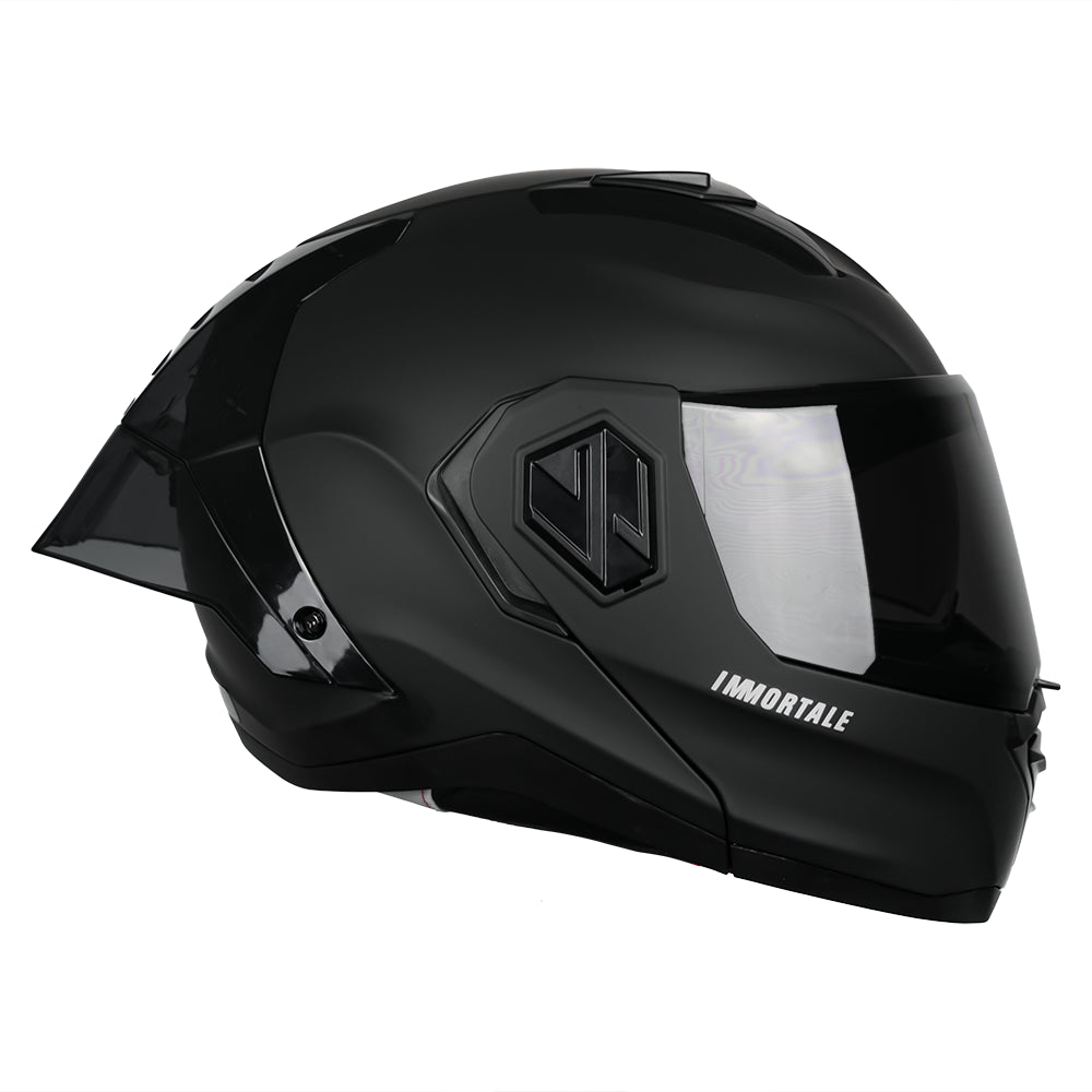 CASCO IMMORTALE SNAKE SOLIDO NEGRO MATE CON VISOR OSCURO SKU: IMSNMANEVO-#