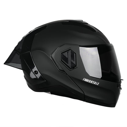 CASCO IMMORTALE SNAKE SOLIDO NEGRO MATE CON VISOR OSCURO SKU: IMSNMANEVO-#