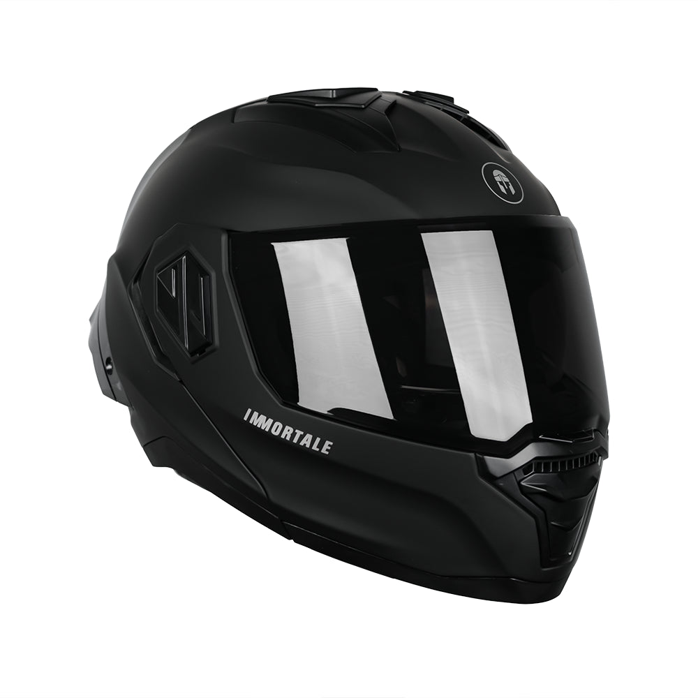 CASCO IMMORTALE SNAKE SOLIDO NEGRO MATE CON VISOR OSCURO SKU: IMSNMANEVO-#