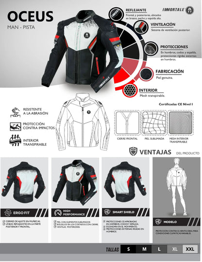 CHAMARRA IMMORTALE OCEUS HOMBRE NEGRO/ROJO | |SKU: IMOCERDNG-#