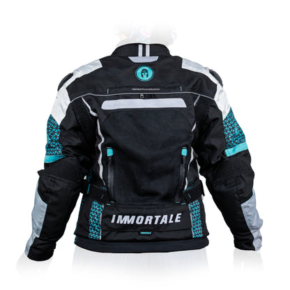 CHAMARRA IMMORTALE COSMIA MUJER NEGRO /AZUL CIELO /BLANCO SKU: IMCOSMNEAZB-#