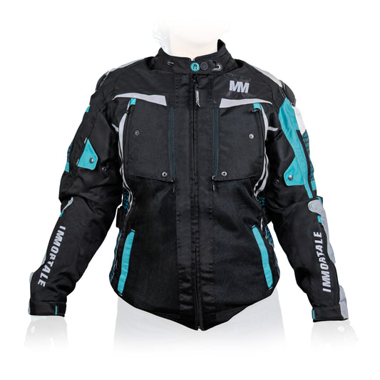 CHAMARRA IMMORTALE COSMIA MUJER NEGRO /AZUL CIELO /BLANCO SKU: IMCOSMNEAZB-#