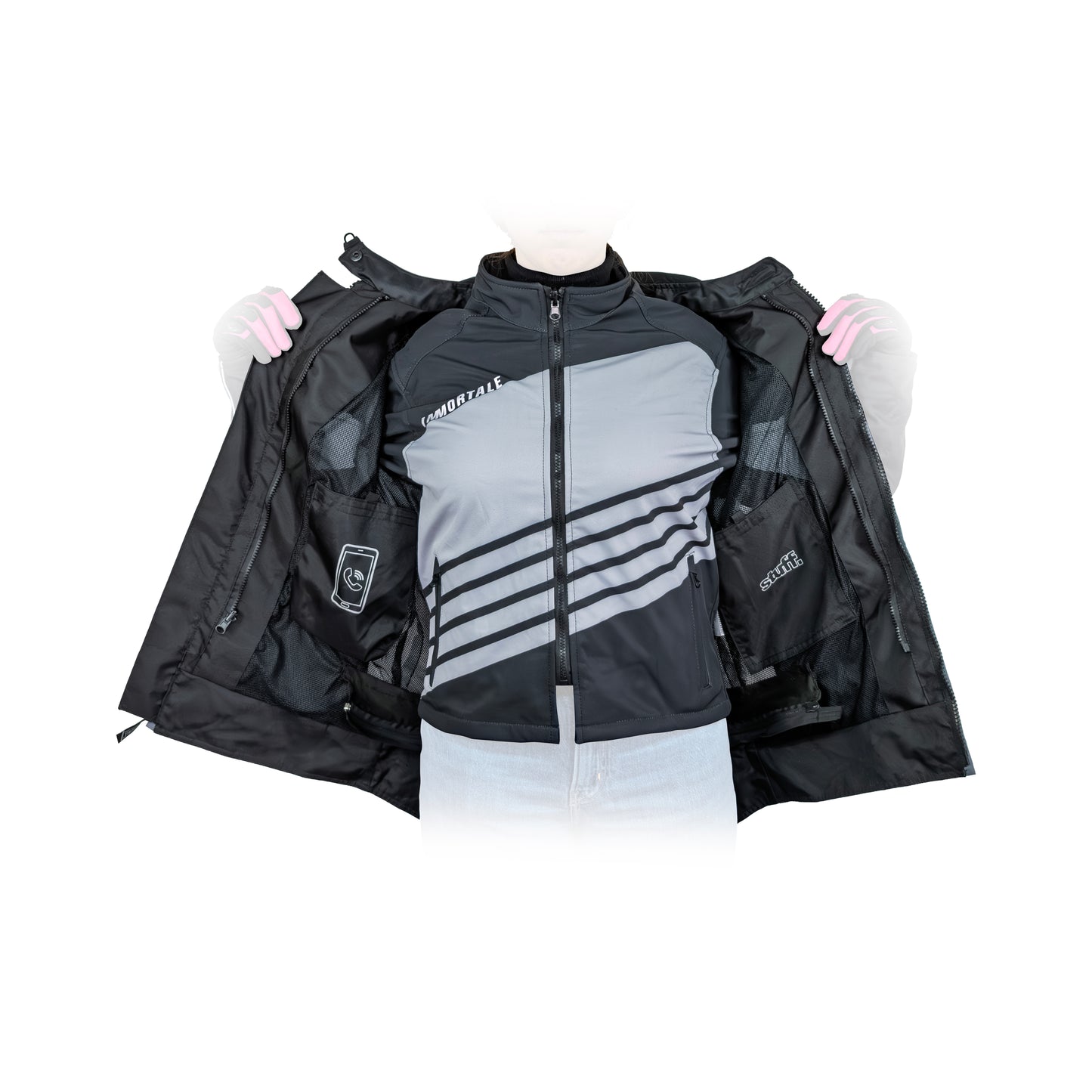 CHAMARRA IMMORTALE STELIA MUJER NEGRO / MORADO / / GRIS / BLANCO SKU: IMSTEMNEMOG-#