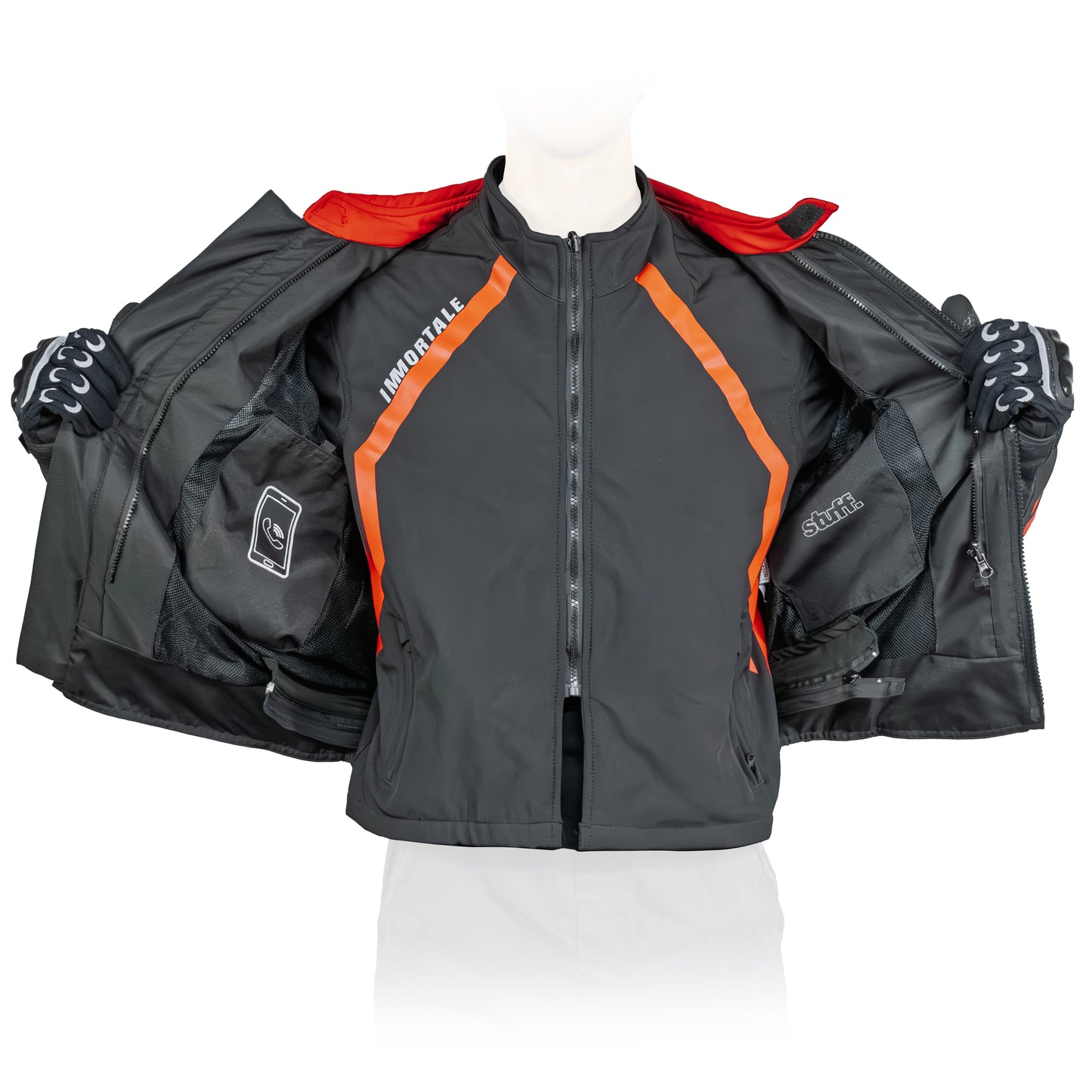 CHAMARRA IMMORTALE KAYRO HOMBRE NEGRO /ROJO SKU: IMKAYHNERO-#
