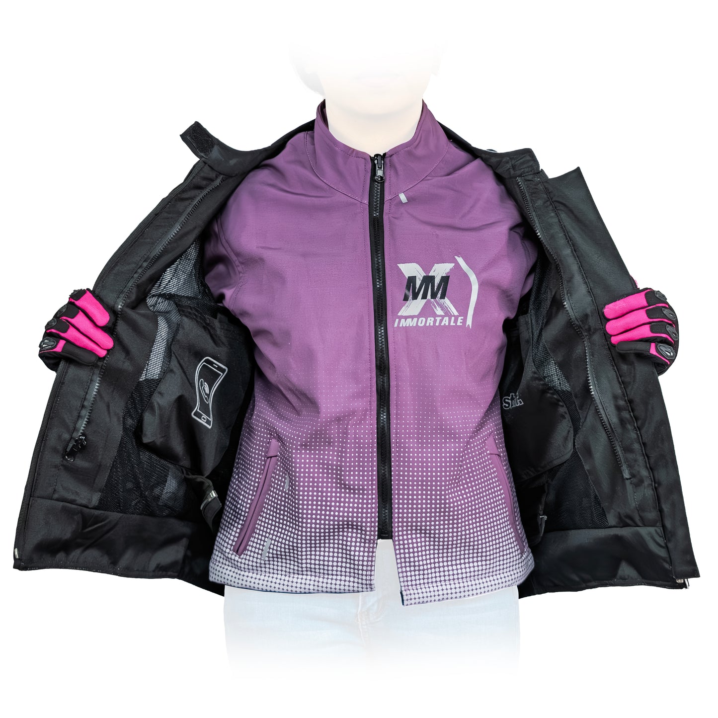 CHAMARRA IMMORTALE NEBULA MUJER VINO / BLANCO SKU:IMNEMVIBL-#