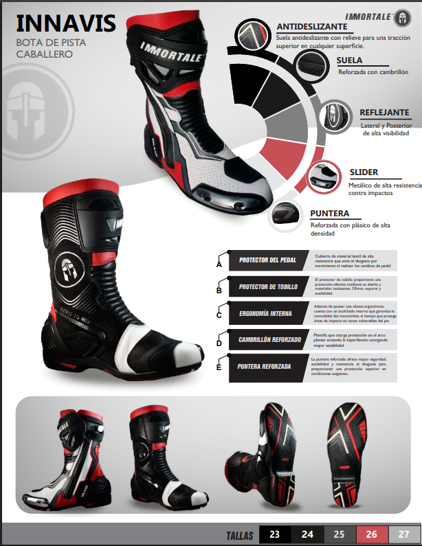 BOTA IMMORTALE PISTA INNAVIS ROJO | SKU: IMMINNAVRJ-#