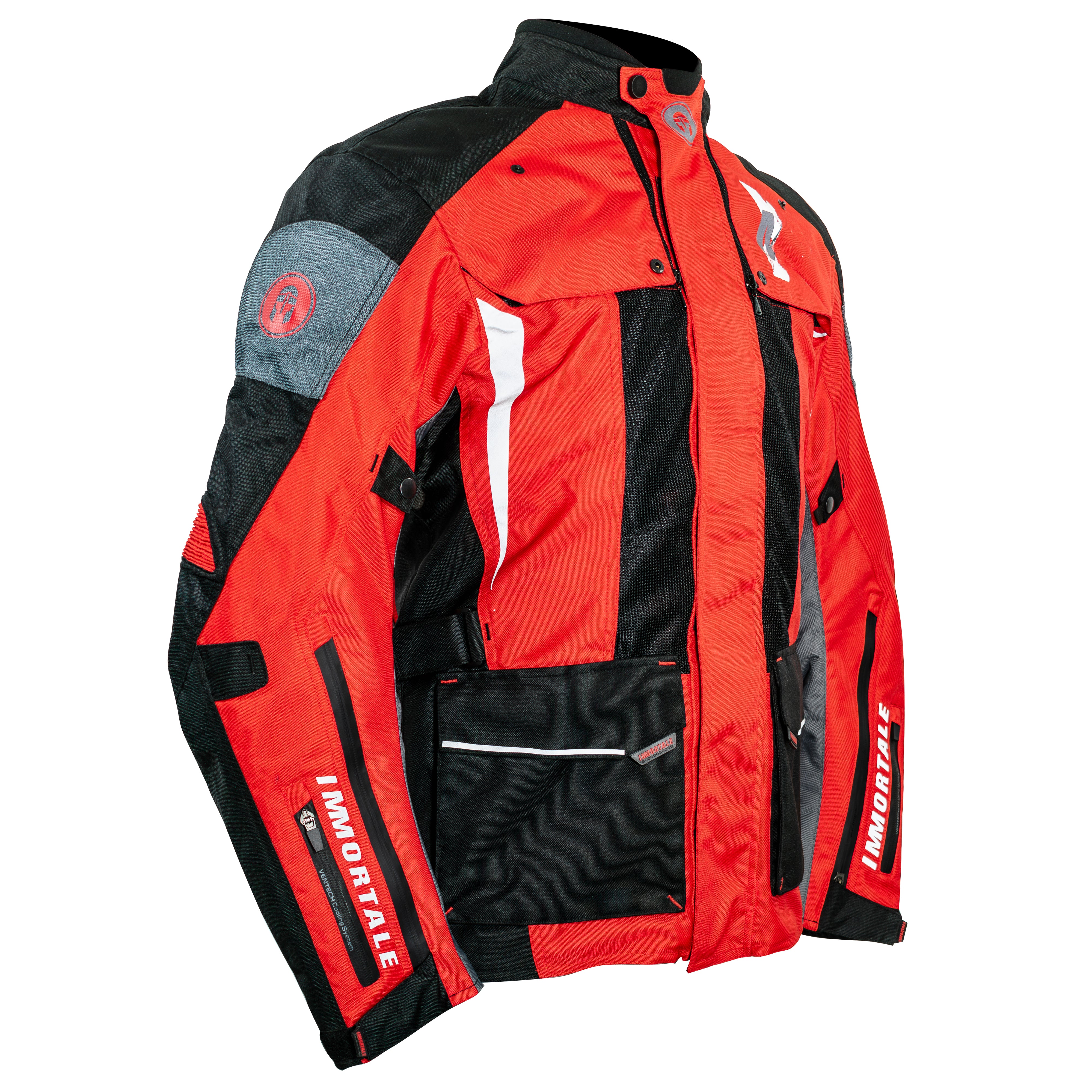 CHAMARRA IMMORTALE INNOVUS HOMBRE DOBLE PROPÓSITO NEGRO/ROJO/GRIS | SKU: IMINOMRJ-#