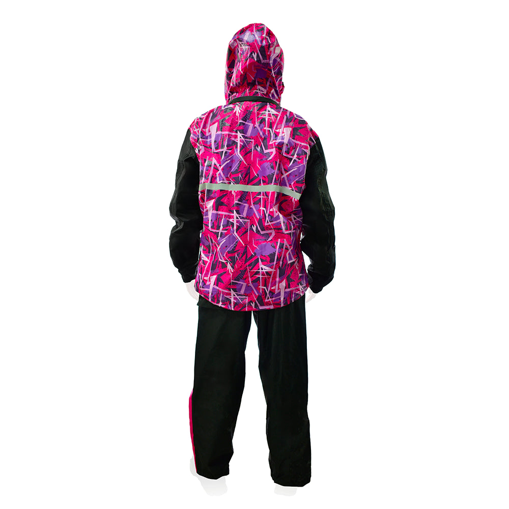 TRAJE IMPERMEABLE MUJER NEREA ROSA/NEGRO SKU: IMNERMPKBK-#