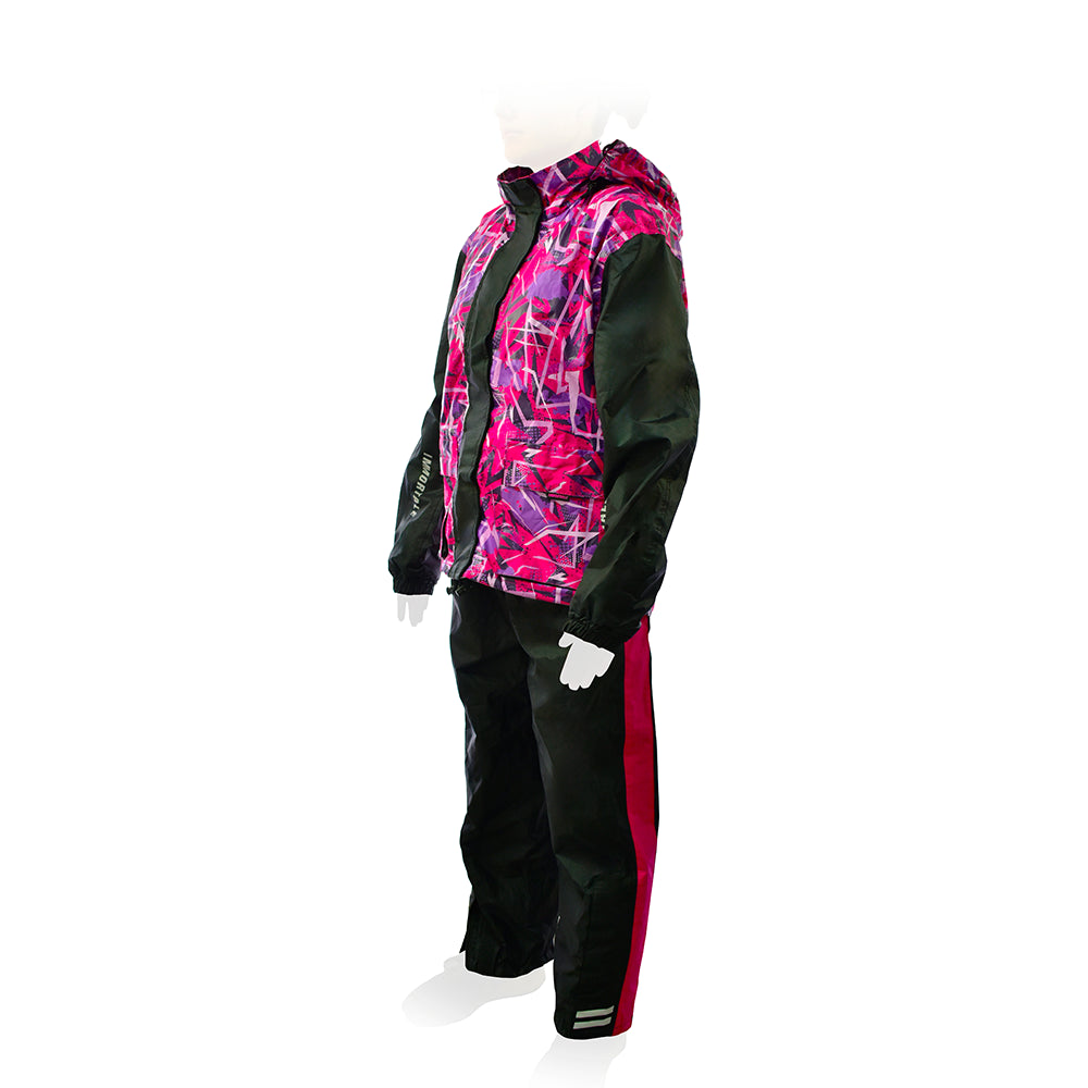 TRAJE IMPERMEABLE MUJER NEREA ROSA/NEGRO SKU: IMNERMPKBK-#
