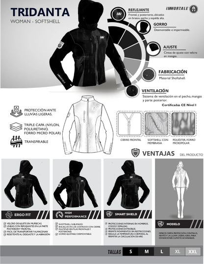 CHAMARRA IMMORTALE TRIDANTA MUJER NEGRO | SKU: IMTRIMNG-#