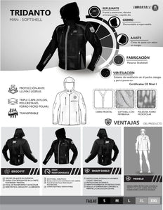 CHAMARRA IMMORTALE TRIDANTO HOMBRE NEGRO | SKU: IMTRIHNG-#